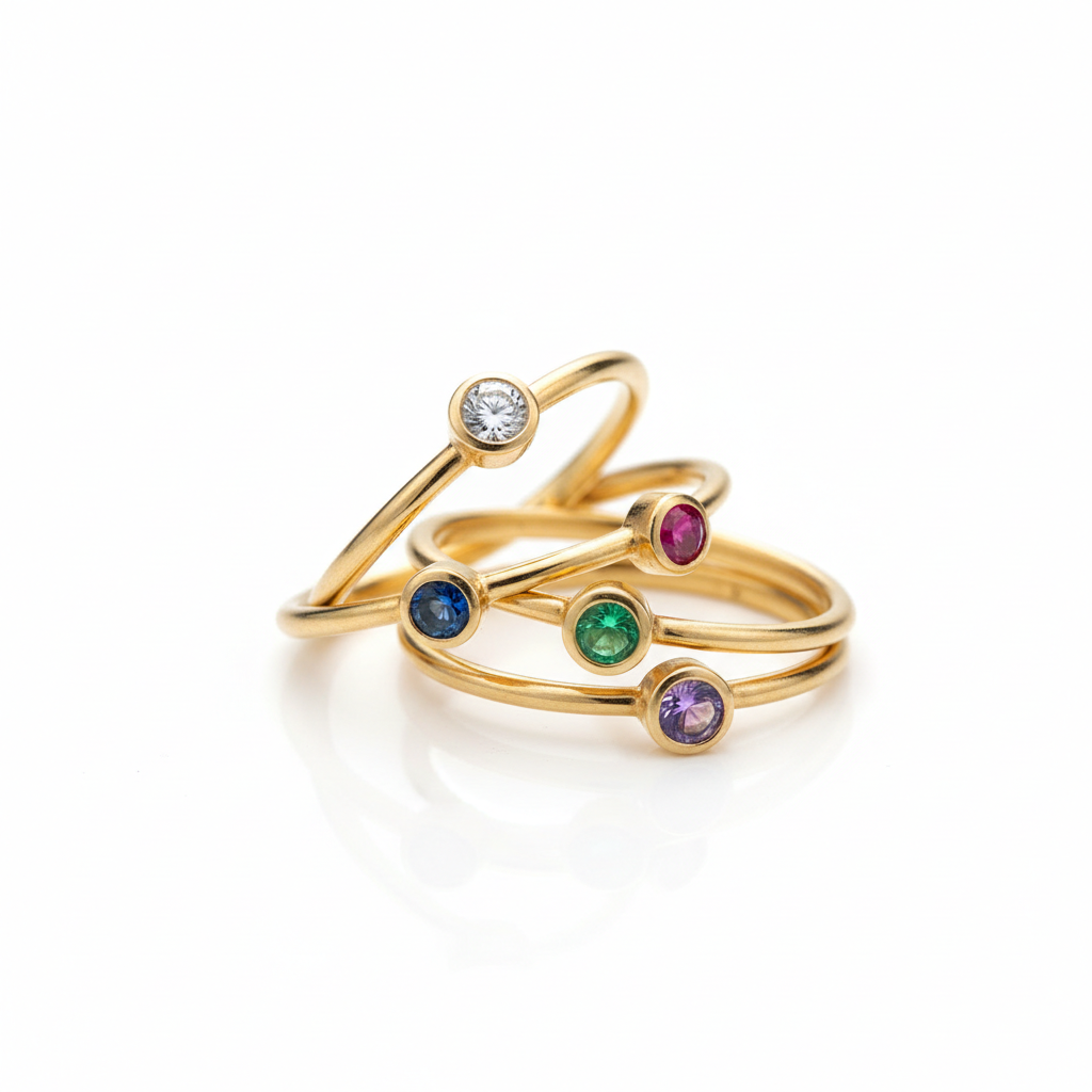 Delicate Gold Stacking Rings Set